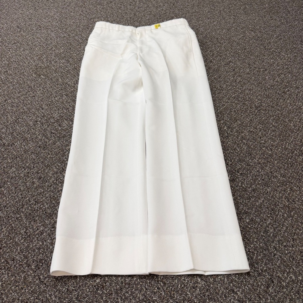 Creighton US Navy Pants Mens 33L White Uniform Trouser Wide Leg Vintage USA Made